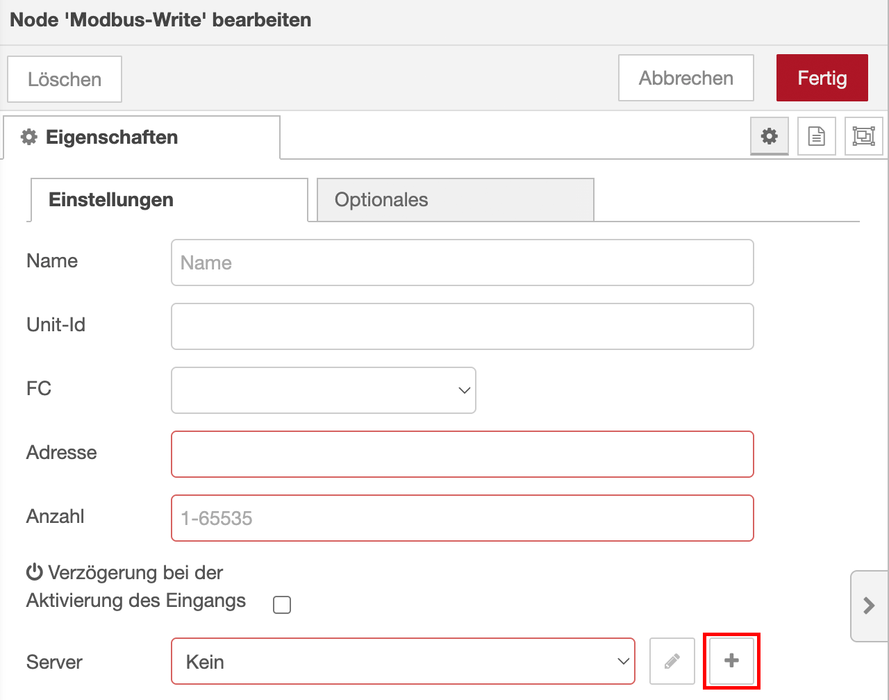 Modbus-Write Node