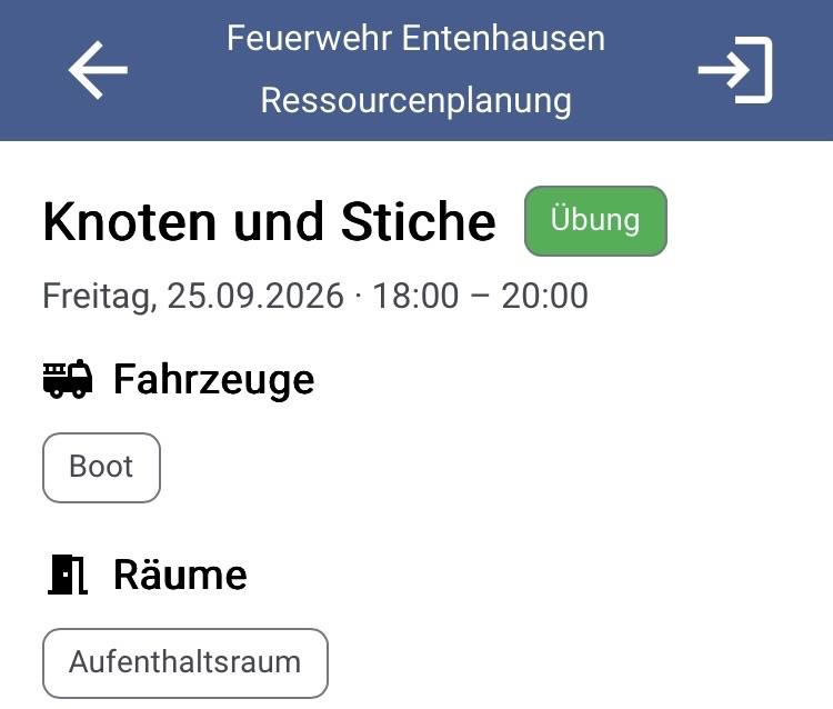 Details eines Termins in der WebApp