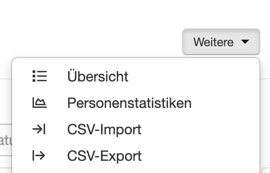 Menü Weitere
